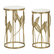 Set di Tavolini Gogli, Oro, Metallo, 35x35x65,5 cm