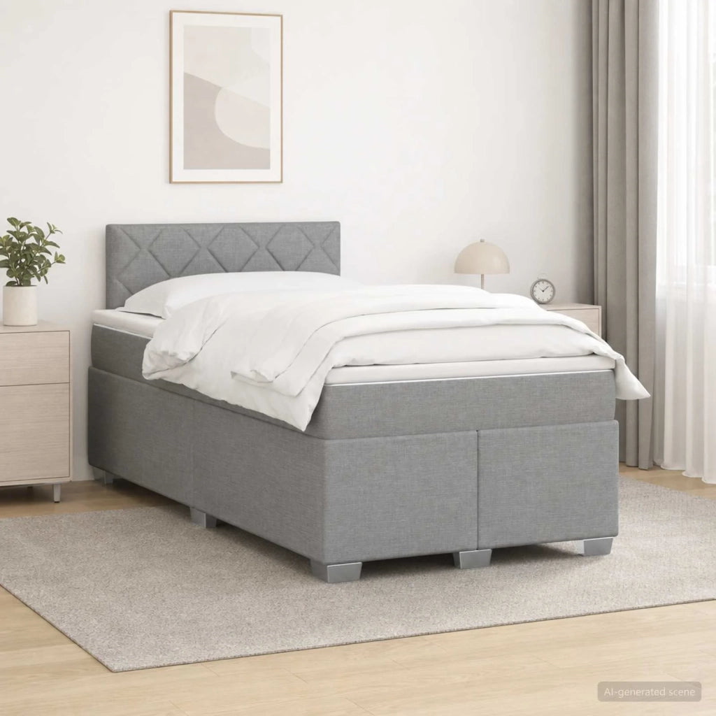 Letto box spring con materasso Grigio Chiaro 120 x 190 cm 3450439