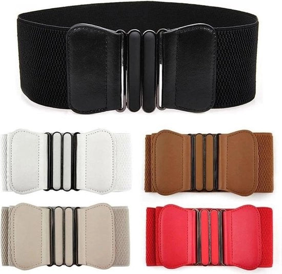 Set di cinture per donna a 5 pezzi con cinturone elastico ampio e cintura per vita, decorazione per abbigliamento