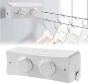 Linea di stenditura retrattile - Corda doppia regolabile in acciaio inossidabile - Lunghezza 5,1m - Installazione a parete - Adatta per balcone e doccia