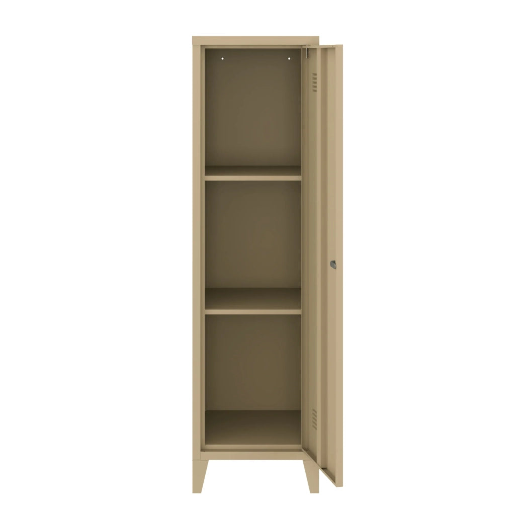 Mobiletto/scaffale in metallo con serratura 137 x 38 x 38 cm marrone 03_0008946