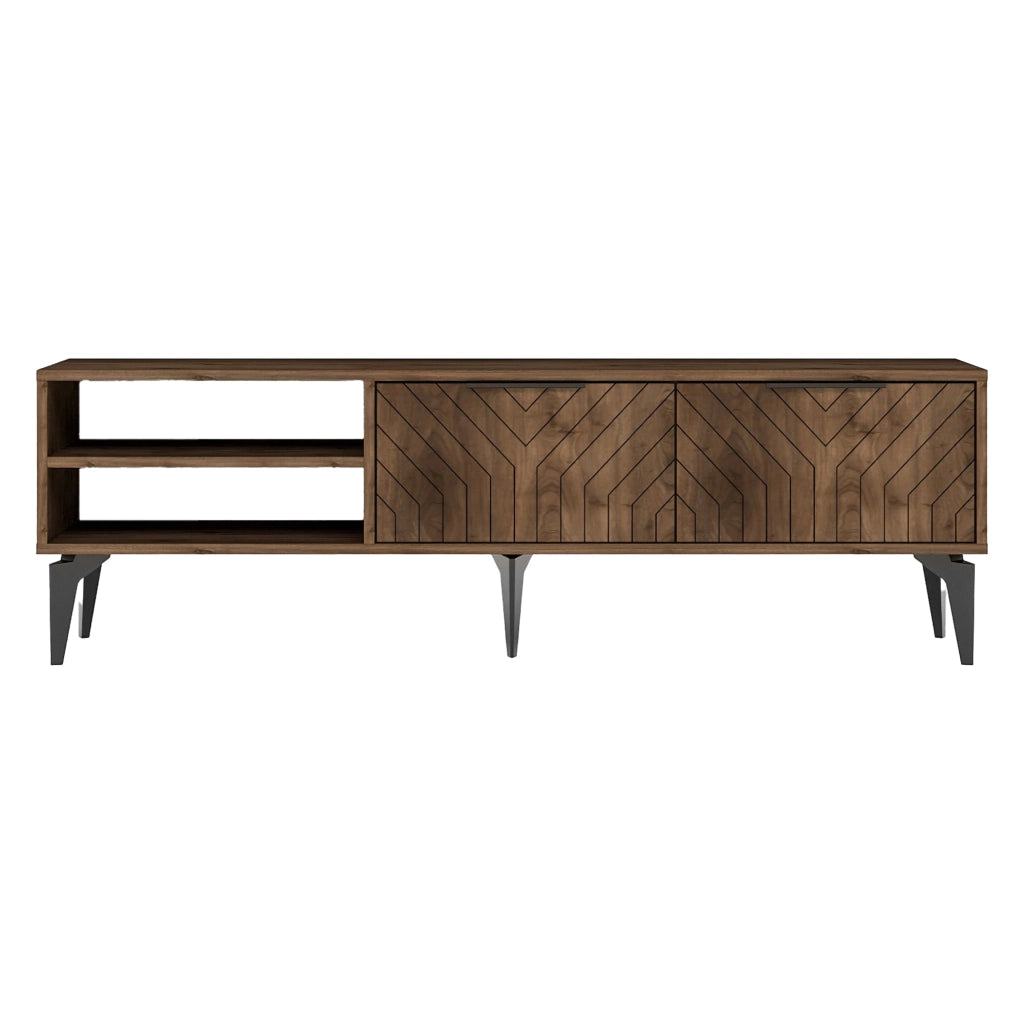 Sambuci, Mobile Porta tv un Ripiano, 160x30x50h cm Marrone Noce