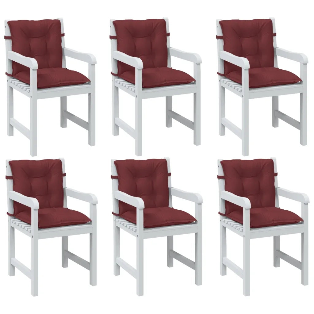 Cuscini Sedia Schiena Bassa 6 pz | Cuscini per sedie Rosso Vino M¨¦lange Tessuto
