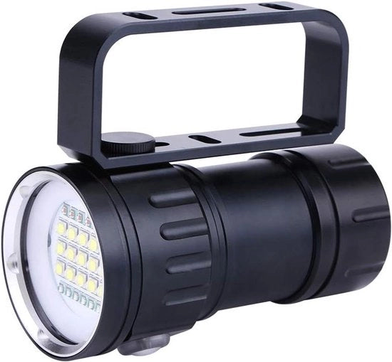 Lanterna da tasca subacquea IPX8 37 V 18000 lm 500 m Lega di alluminio Lampada impermeabile per campeggio all'aperto