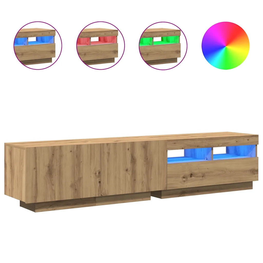 Mobile Porta TV con LED Artigianale 180x35x40 cm Multistrato 3329164