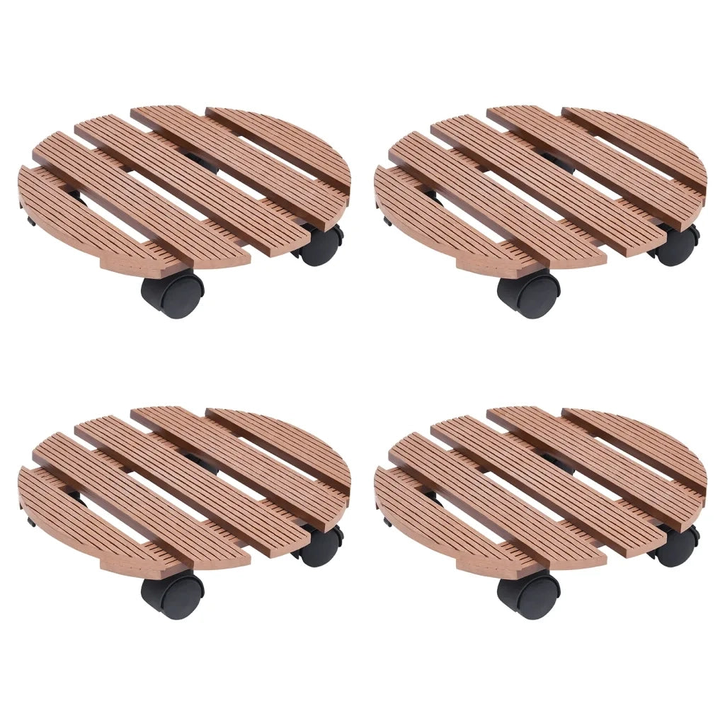 Carrelli Porta Piante 4 pz Marroni Ã˜30x7,5 cm WPC cod mxl 60651
