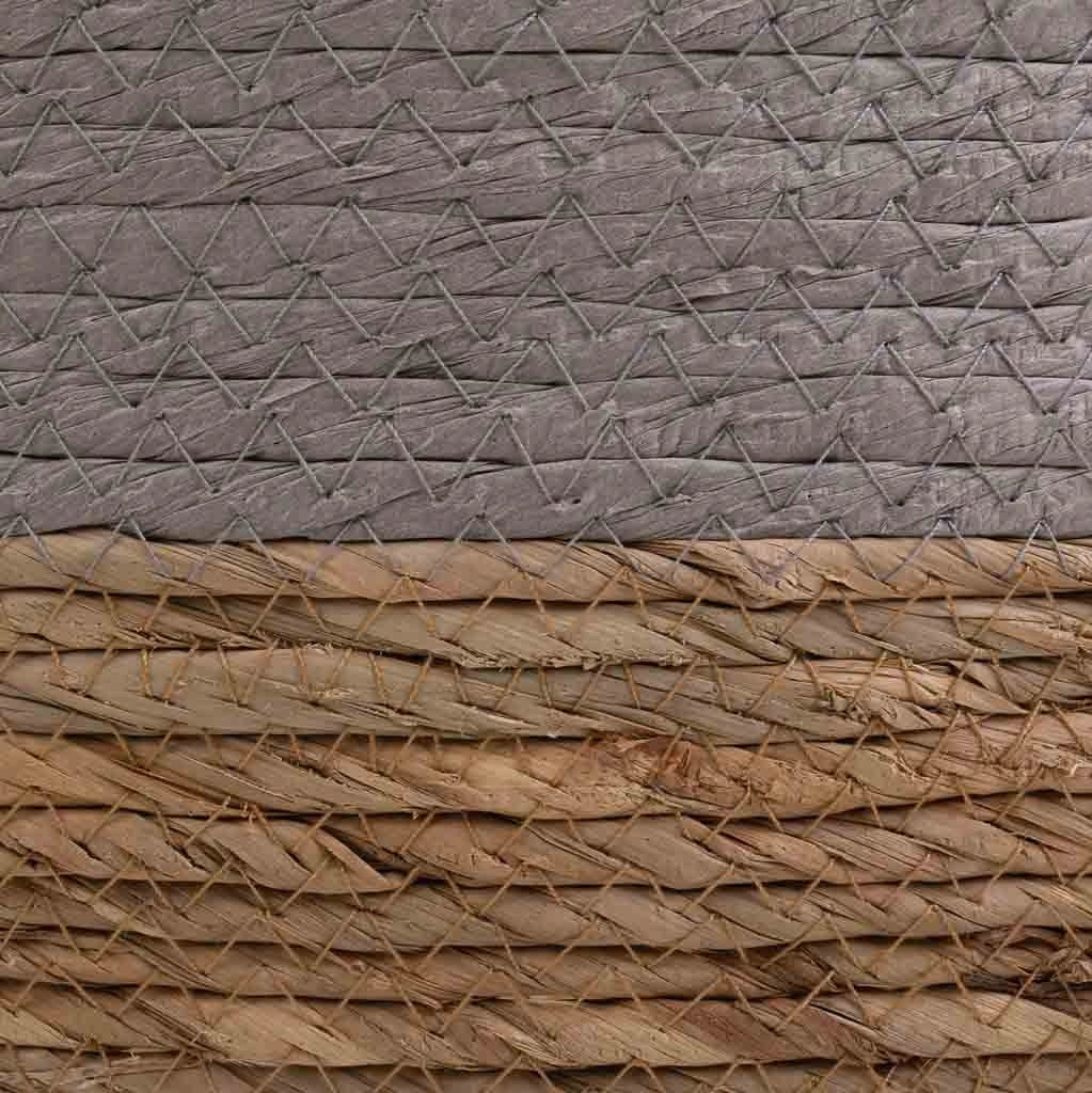 Cesto in corda intrecciata grigia 40x30x18h