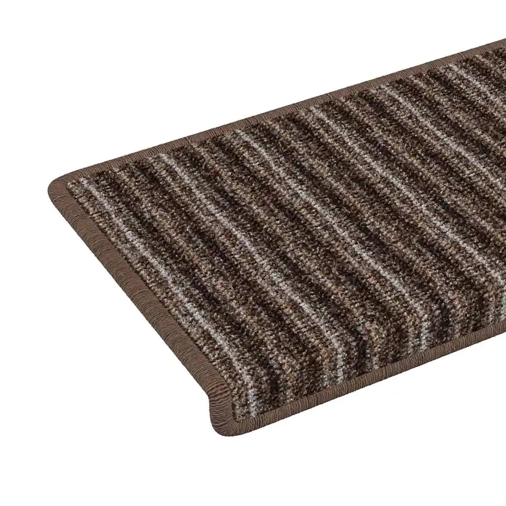 Tappetini per scale autoadesivi 15 pcs Marrone 65 x 21 x 4 cm