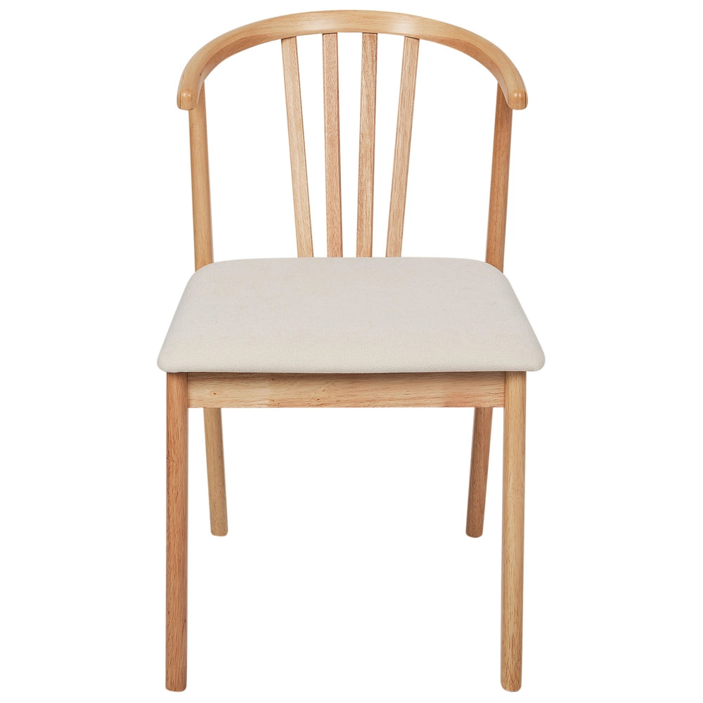 Set di 2 eleganti sedie da pranzo con seduta imbottita in legno chiaro beige chiaro chic elegante