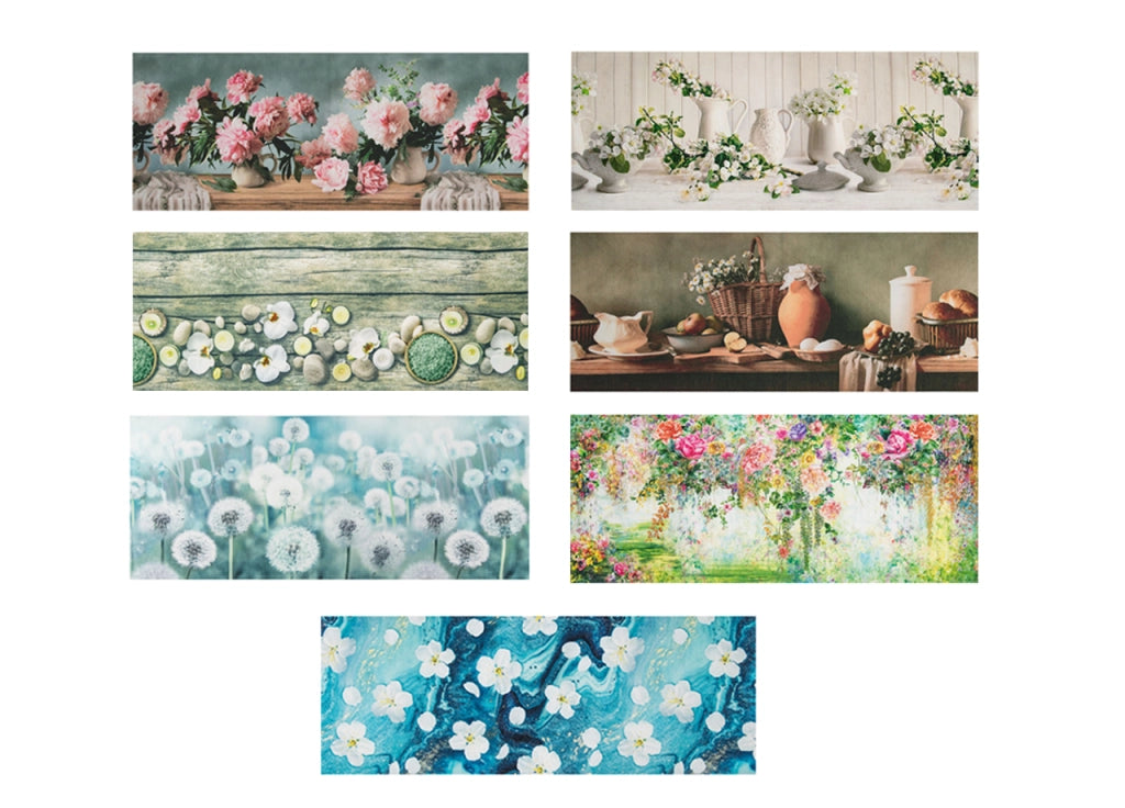 Tappeto Cucina Antiscivolo Stampa Digitale Emozioni Fantasie Floreali Vintage - 58x190 - Brocche