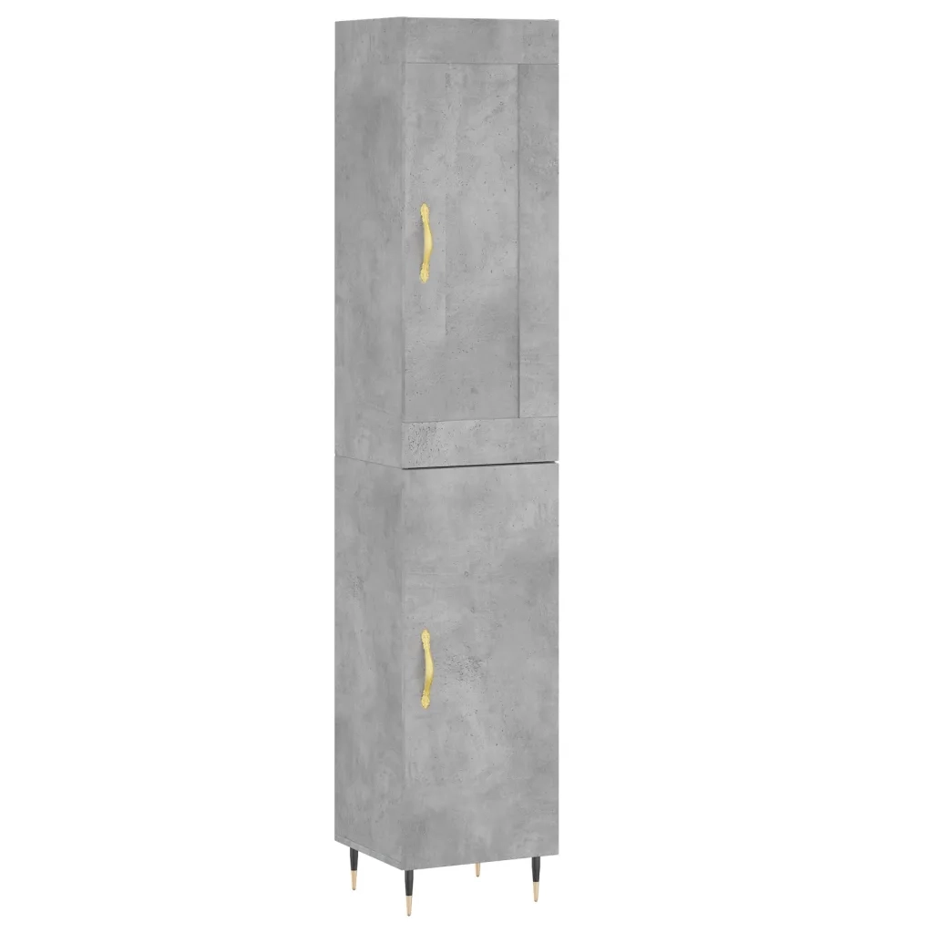 Credenza Grigio Cemento 34,5x34x180 cm in Legno Multistratocod mxl 107537