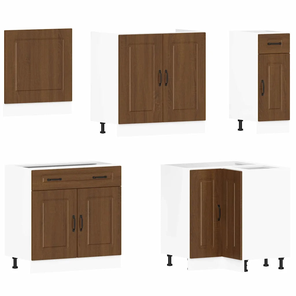 Set Mobili da Cucina 11 pz Kalmar Rovere Marrone in Truciolato 3314918