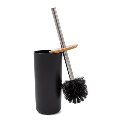 Set completo accessori bagno da appoggio in abs nero e bambù Surf