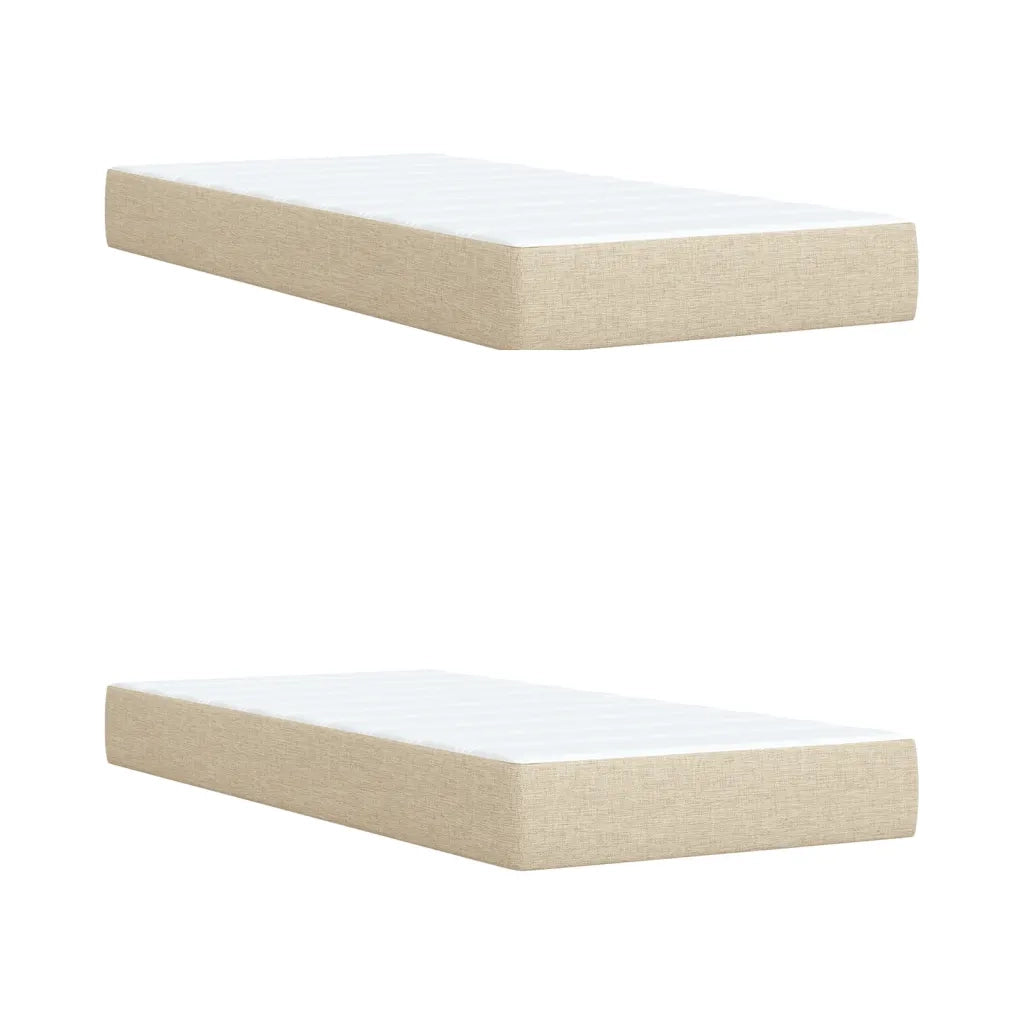 Giroletto a Molle con Materasso Crema 200x200 cm in Tessuto 3286007