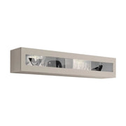 Vetrina orizzontale FLY cachemire – 1 porta a vetro con LED