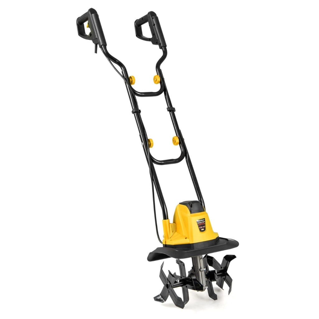 Motocoltivatore da giardino pieghevole con larghezza, Motozappa elettrica a filo di lavoro 32cm e profondit¨¤ 22cm Giallo