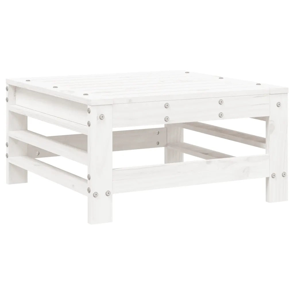 Sedia da giardino-Poggiapiedi Giardino con Cuscini 2pz Legno Massello Pino Bianco 211241