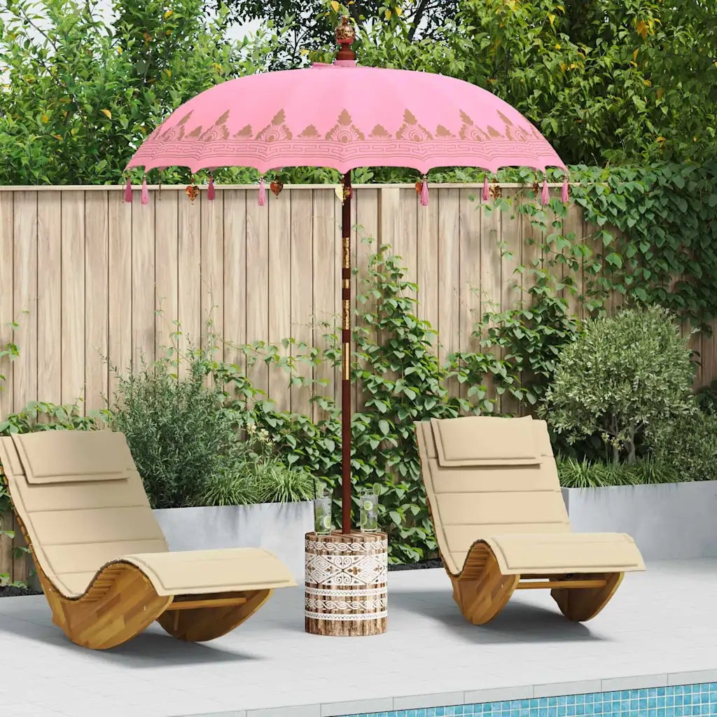 Parasol Balinese Rosa 180-190 cm Cotone, legno massello
