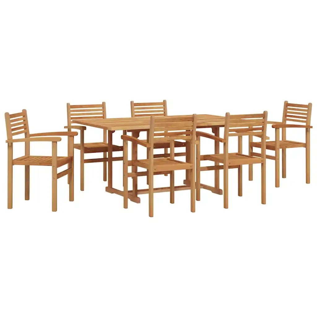 Set da Pranzo per Giardino 7 pcs Naturale 3375775