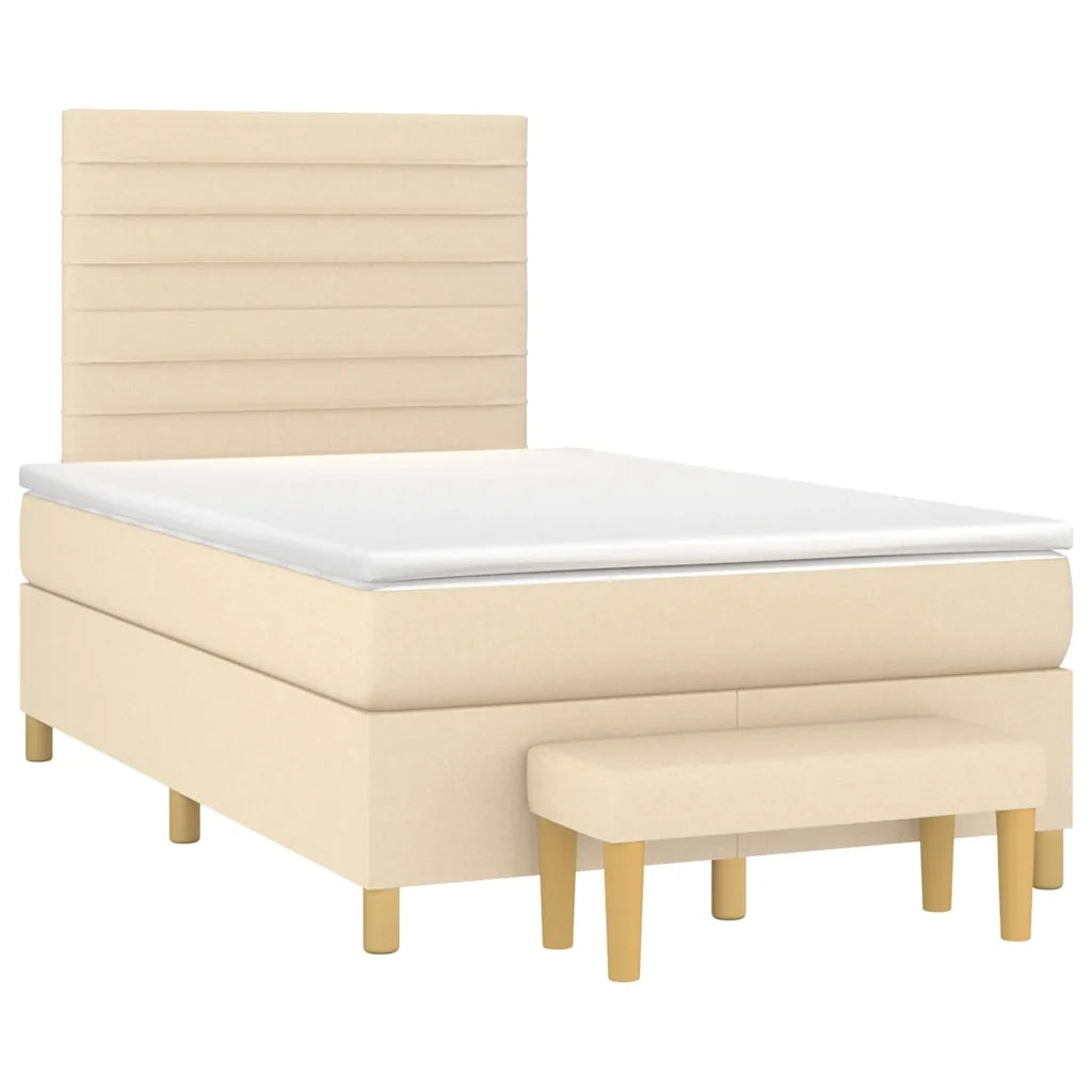 Giroletto a Molle con Materasso Crema 120x190 cm in Tessuto 3270416
