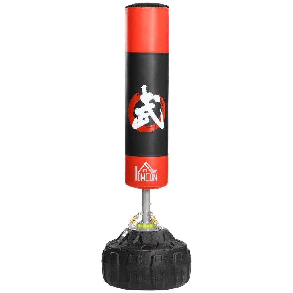 EasyComfort Sacco da Boxe da Terra Adulti, 180 cm Sacco Boxe da Terra con 10 Ventose, Sacchi da Kickboxing per Muay Thai MMA Allenamento Fitness, per Casa Palestra Home Gym, Nero e Rosso