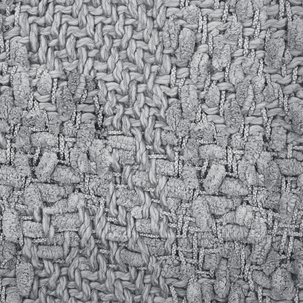 Coperta di cotone intrecciata con nappe grigio 150 x 200 cm morbida classica