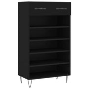 Scarpiera | Mobile per scarpe Nera 60x35x105 cm in Legno Multistrato
