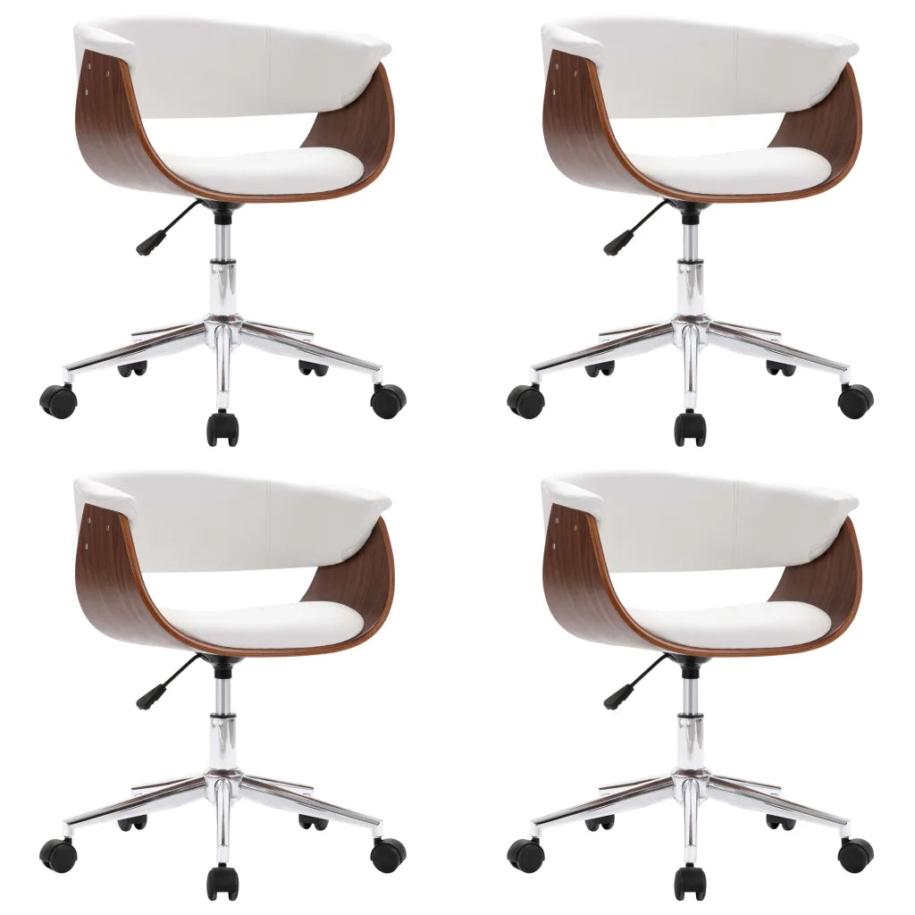 Sedie da Pranzo Girevoli 4 pz Bianche in Similpelle da interno cod mxl 29627