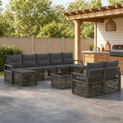 Set Divano da Giardino 10 pcs Grigio polyrattan 3435842