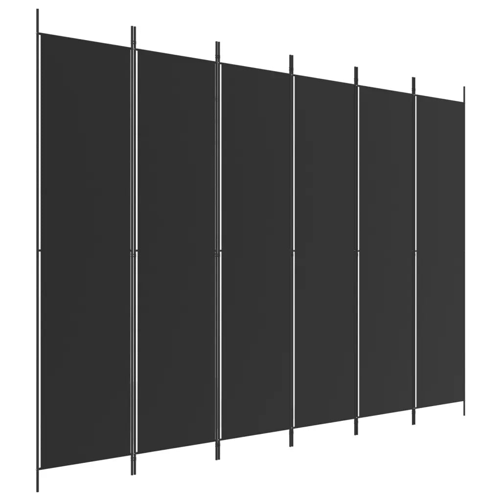 Divisorio a 6 Pannelli Nero 300x220 cm in Tessuto 350209
