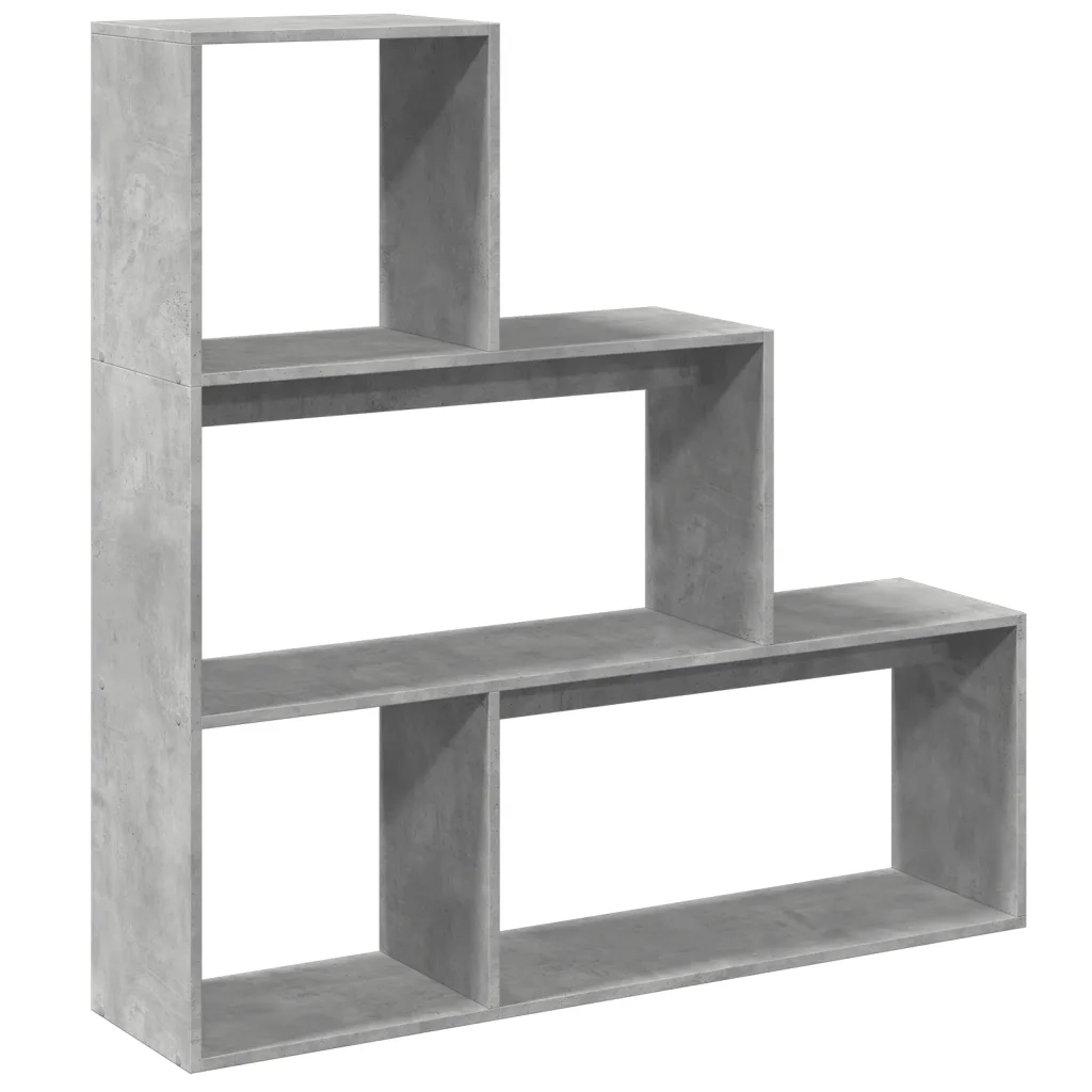 Libreria Divisorio 3Piani Grigio Cemento 123x29x123 Truciolato 857988