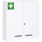 ARMADIETTO MEDICINALI A 6 RIPIANI CON SERRATURA E 2 CHIAVI, IN ACCIAIO, 55X18X60 CM, BIANCO