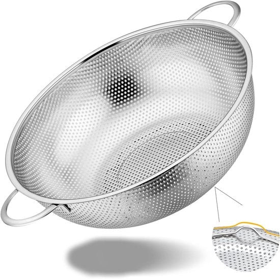 Sottopiano in acciaio inossidabile lucido da 28 cm - setaccio microforato per asciugare - sottopiano per lavaggio e pulizia - resistente alla lavastoviglie