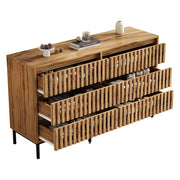 Credenza con 6 cassetti e 5 piedi; per soggiorno; in MDF e truciolare; 120×40×81 cm