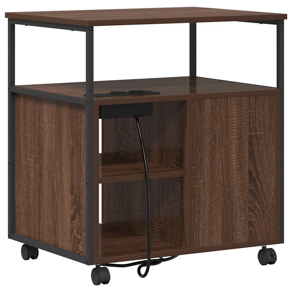 Cabina con Stazione di Ricarica Rovere Marrone 61 x 46 x 67 cm 859834