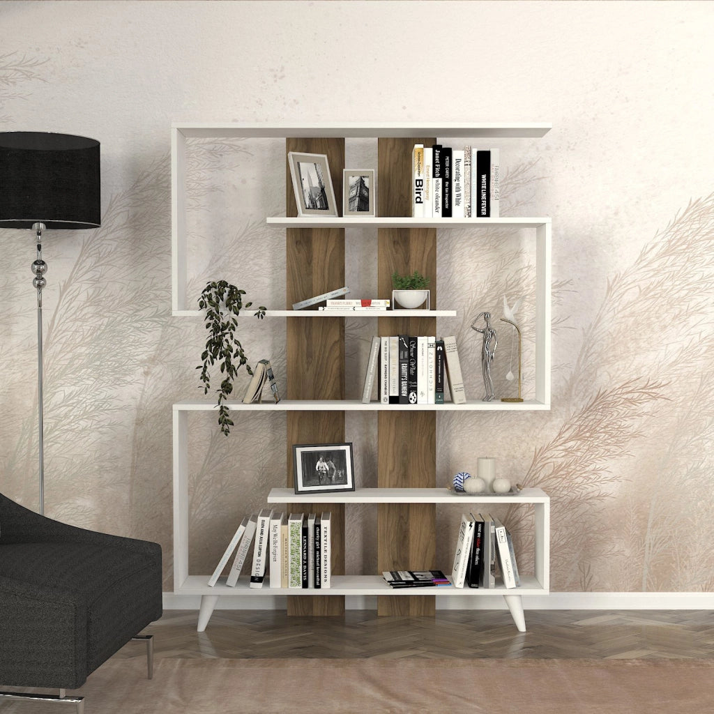 Libreria in legno "Rain" - 120 x 20 x 162 cm - Marrone