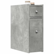 Armadietto da Bagno Stretto con Ruote Grigio Cemento Truciolato 855289