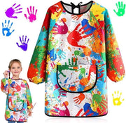 Scolare per bambini dai 6 ai 12 anni - Gilet impermeabile per attività manuali con maniche e grandi tasche, inchiostro per bambini - Scuola per l'arte della pittura