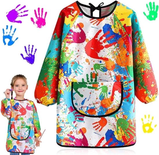 Scolare per bambini dai 6 ai 12 anni - Gilet impermeabile per attività manuali con maniche e grandi tasche, inchiostro per bambini - Scuola per l'arte della pittura