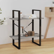 Libreria a 2 Ripiani-Scaffale per Libri-Mobile di Stoccaggio Grigio Sonoma 60x30x70cm Legno Multistrato