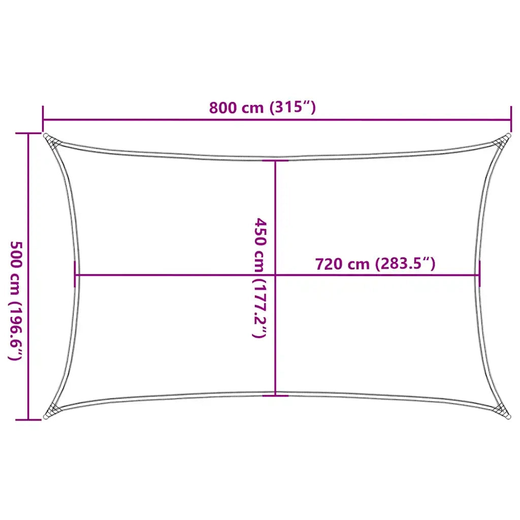 Vela Parasole 160 g/mÂ² Nera 5x8 m in HDPE