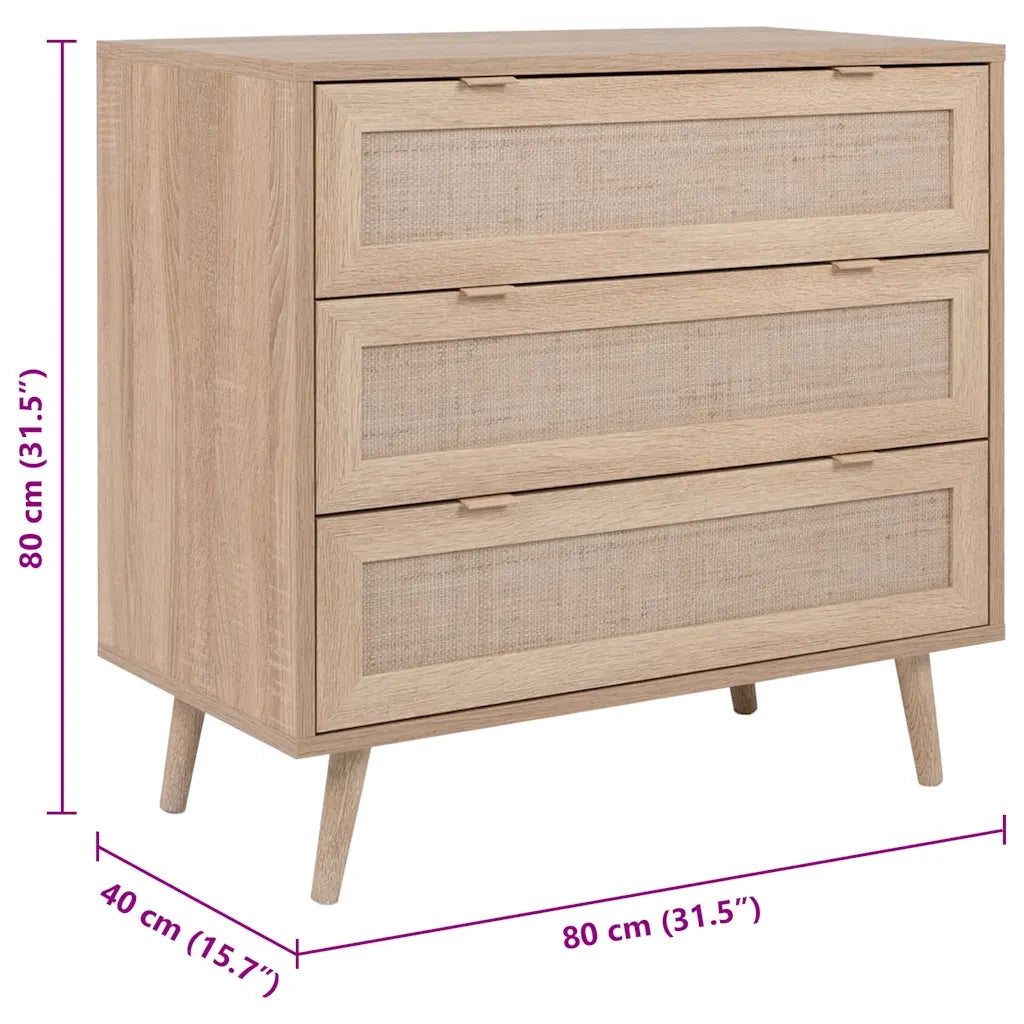 Finori Cassettiera Bali 03A Rovere Sonoma con Stampa Canna 441174