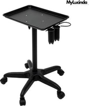 Trolley Professionale per Salon - Mobilità per Artigiani del Tatuaggio e Parrucchieri - Zavorrante in Alluminio - Nero