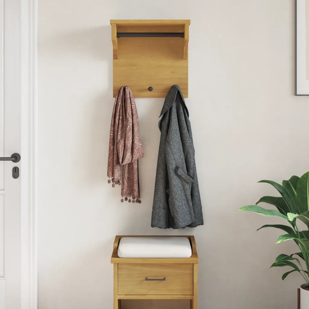 Appendiabiti da Parete SANDNES 43x30x42 cm in Legno di Pino CFW7128768