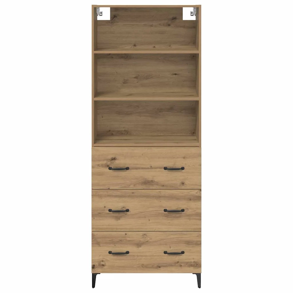 Credenza | Madia | Buffet da pranzo | Armadio da pranzo con cassetto Rovere artigianale 69,5 x 34 x 180 cm