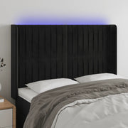 Testiera a LED-Testata con LED Nera 147x16x118/128 cm in Velluto 171591