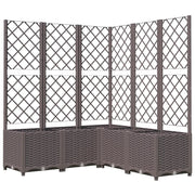 Fioriera | Cassetta per fiori | Vaso da Giardino con Graticcio Marrone 120x120x136 cm in PP