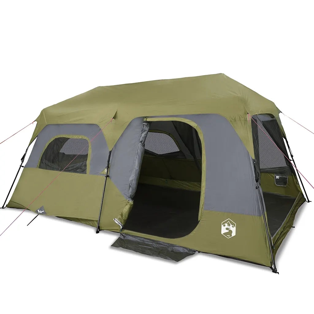 Tenda Campeggio 9 Persone Verde Rilascio Rapido Impermeabile 94299
