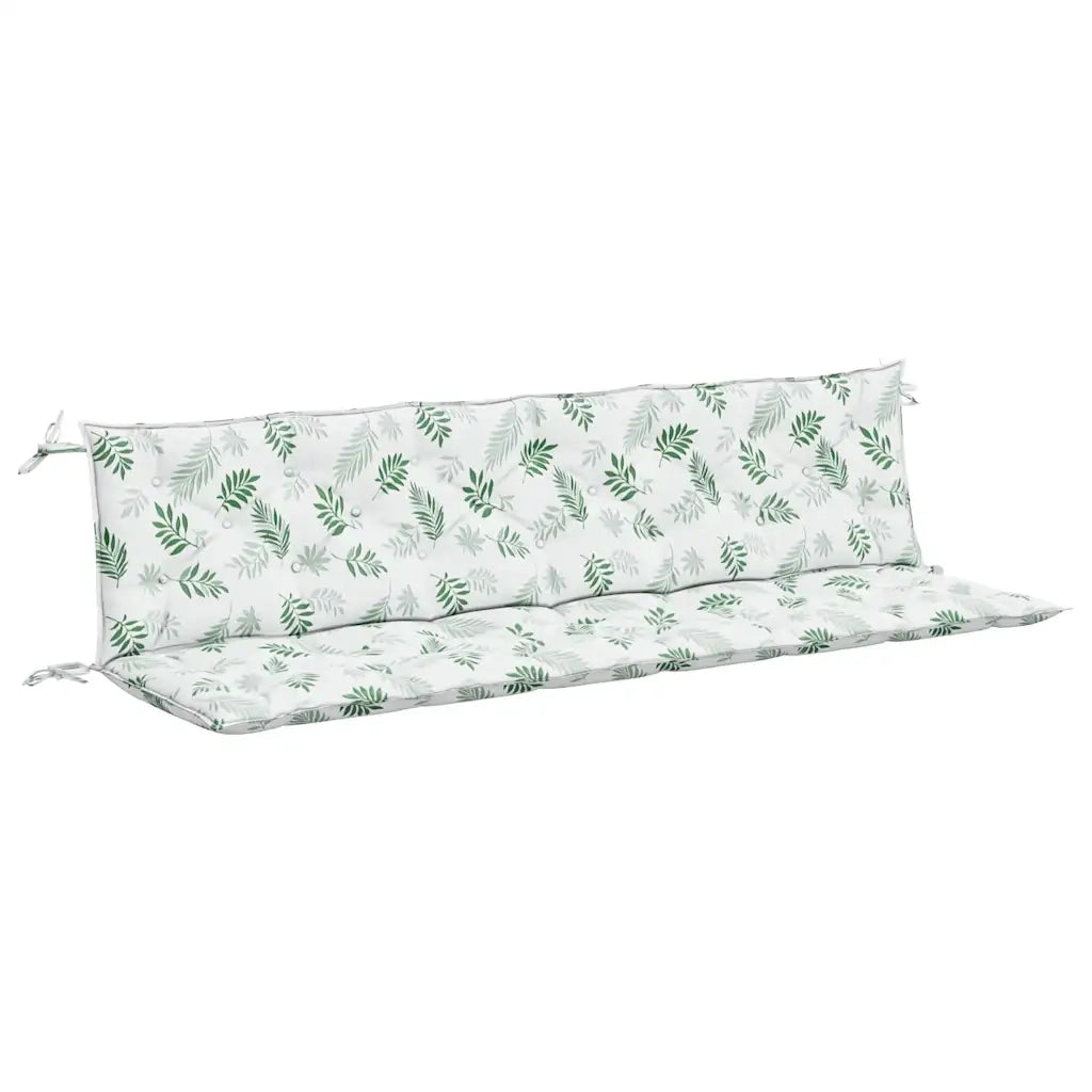 Cuscini Panca Giardino 2 pz Motivo a Foglie 200x50x7 cm Tessuto 361750
