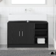 Armadio Lavabo Rovere Nero 90x29x55 cm Legno Ingegnerizzato